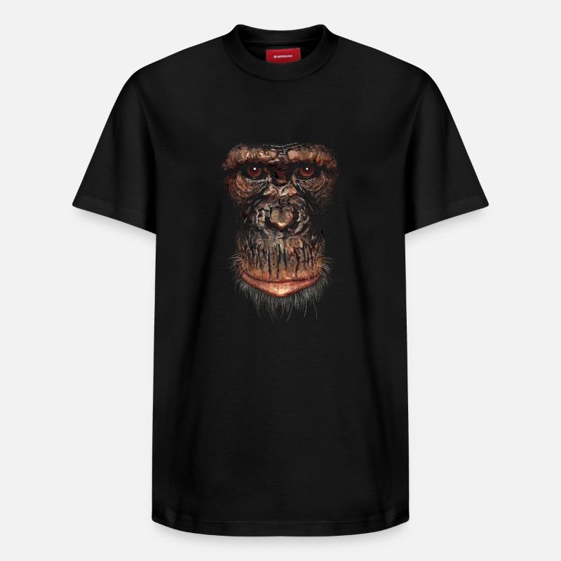 Singe - T-shirt unisexe décontracté en coton Supima – de SPREAD - noir