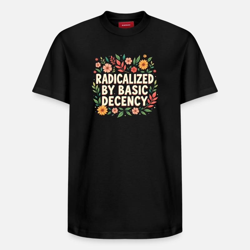 Radicalized by basic decency - Relaxed Unisex Supima Cotton T-Shirt – by SPREAD - black