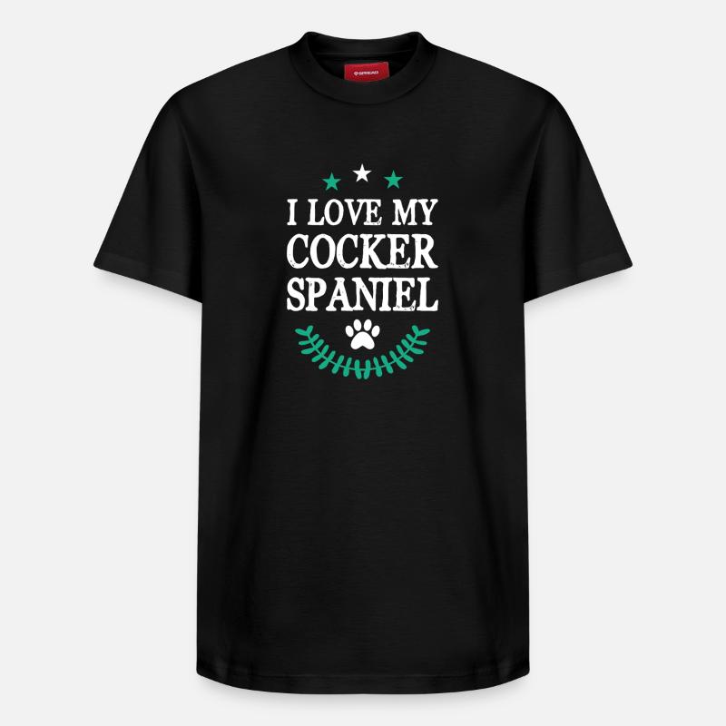 COCKER_SPANIEL - T-shirt unisexe décontracté en coton Supima – de SPREAD - noir