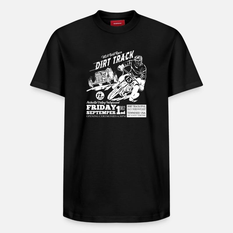 Tenessee Dirt Track Blanc - T-shirt unisexe décontracté en coton Supima – de SPREAD - noir