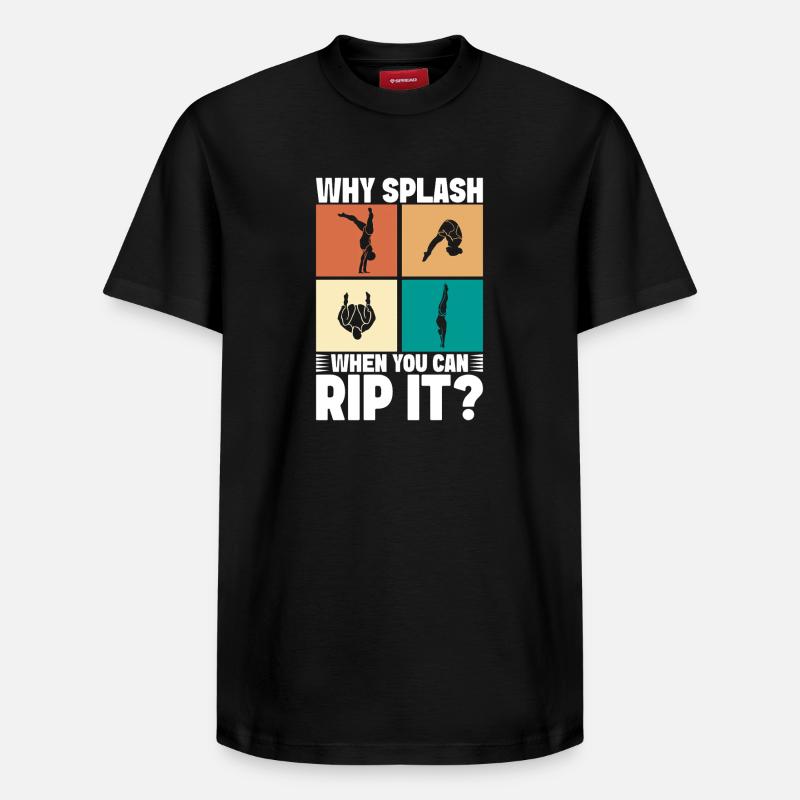 Plongeoir - T-shirt unisexe décontracté en coton Supima – de SPREAD - noir