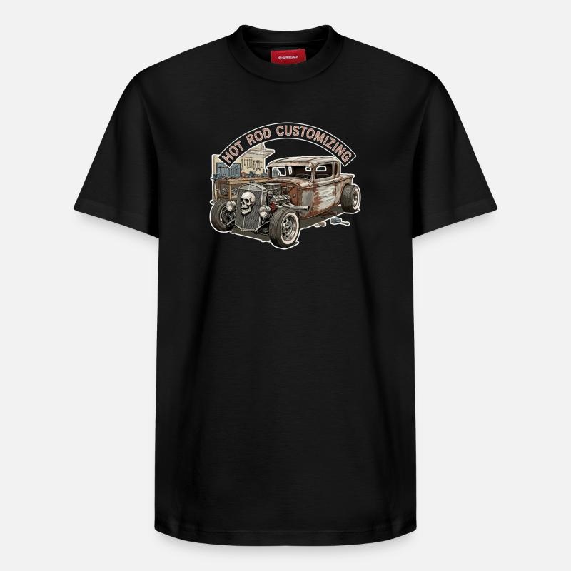 Rustic Hot Rod Customization Design - Relaxed Unisex Supima Cotton T-Shirt – von SPREAD - Schwarz