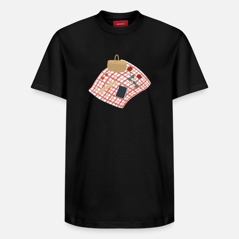 Illustration de scène de pique-rustique - T-shirt unisexe décontracté en coton Supima – de SPREAD - noir