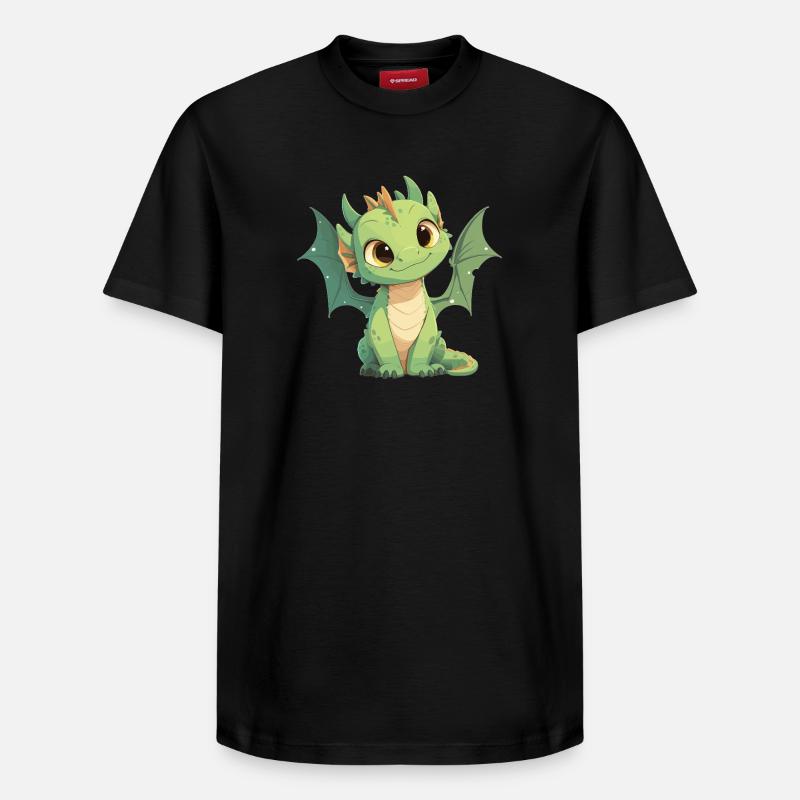 Drachen Drache - Relaxed Unisex Supima Cotton T-Shirt – von SPREAD - Schwarz
