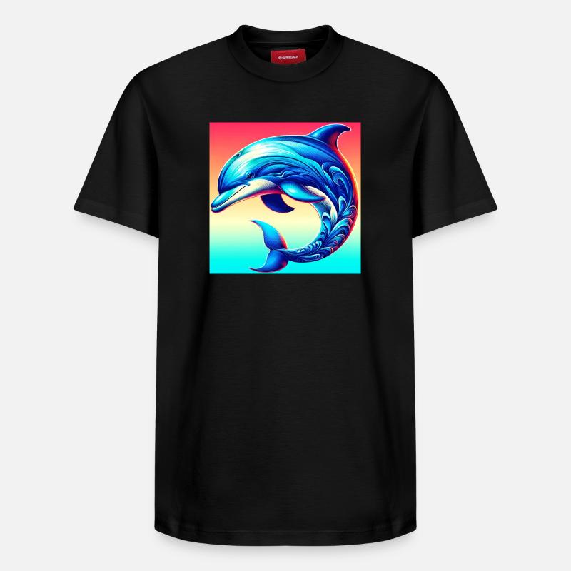 dauphin - T-shirt unisexe décontracté en coton Supima – de SPREAD - noir