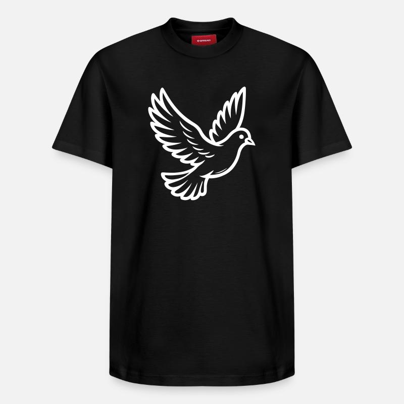Oiseau Colombe - T-shirt unisexe décontracté en coton Supima – de SPREAD - noir