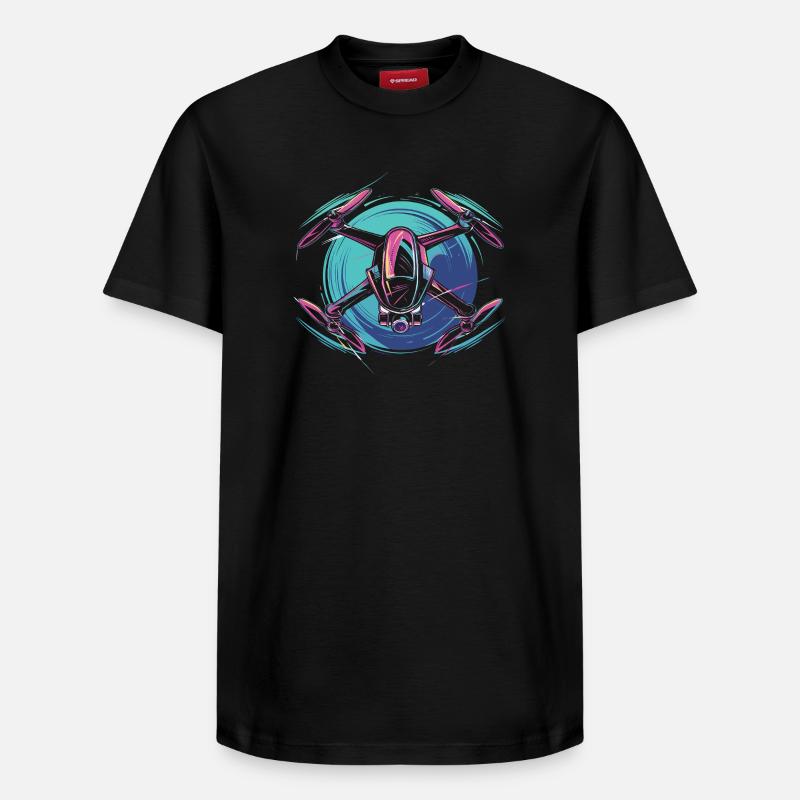 Dynamic Drone - Relaxed Unisex Supima Cotton T-Shirt – by SPREAD - black