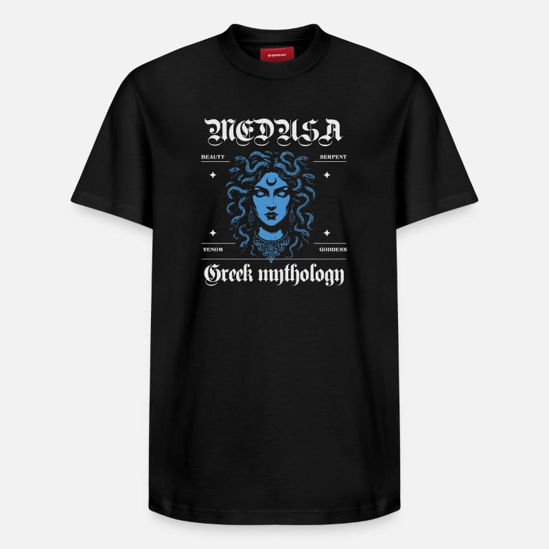 Conception mythologique de Méduse - T-shirt unisexe décontracté en coton Supima – de SPREAD - noir