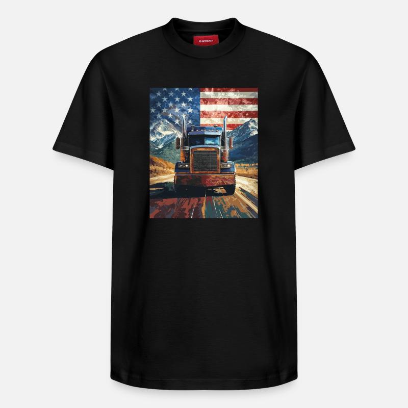 camion - T-shirt unisexe décontracté en coton Supima – de SPREAD - noir