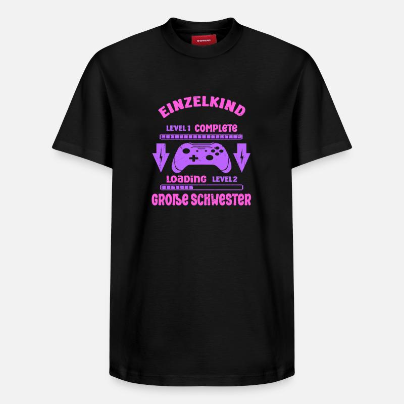 Einzelkind Complete - Loading Große Schwester 2026 - Relaxed Unisex Supima Cotton T-Shirt – von SPREAD - Schwarz