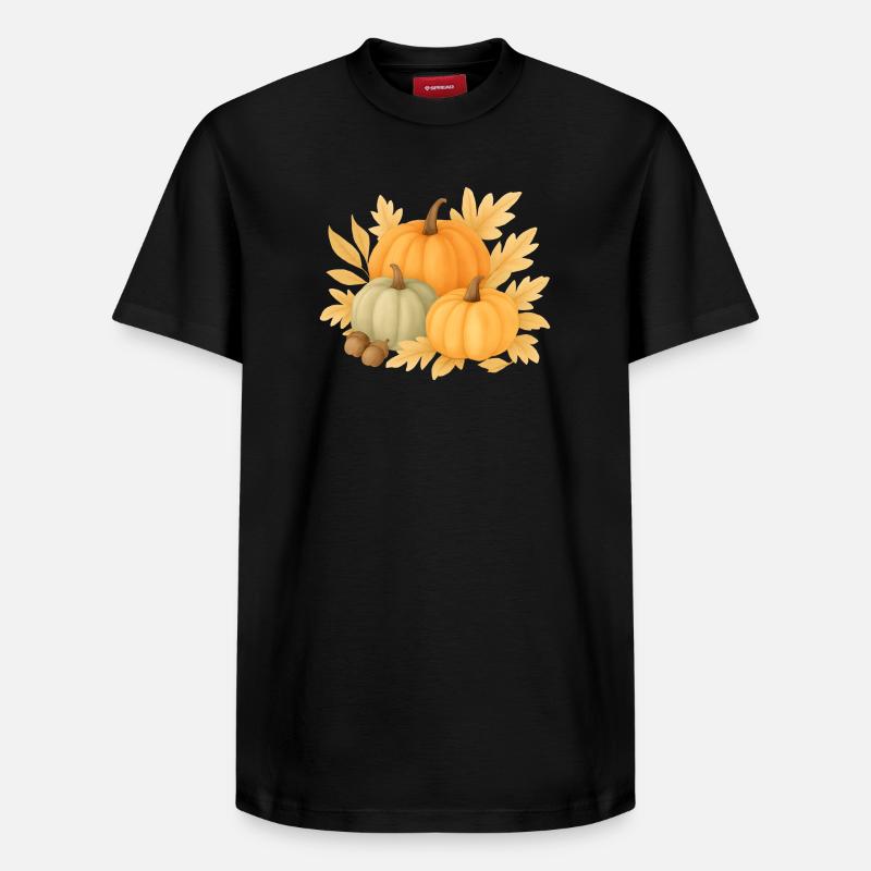 Citrouilles d'automne - T-shirt unisexe décontracté en coton Supima – de SPREAD - noir