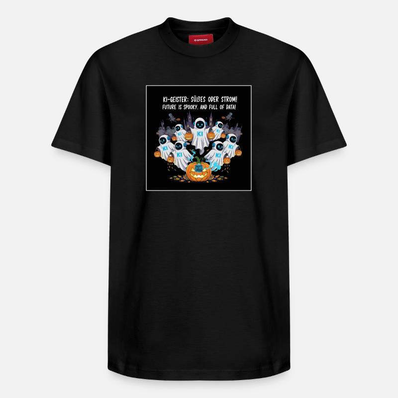 AI Ghosts : Trick or Stream ! - T-shirt unisexe décontracté en coton Supima – de SPREAD - noir