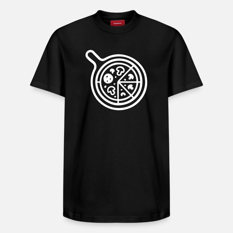 Icône de la pizzeria Pizza - T-shirt unisexe décontracté en coton Supima – de SPREAD - noir