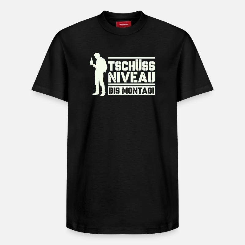 Bye bye niveau jusqu’à lundi - T-shirt unisexe décontracté en coton Supima – de SPREAD - noir