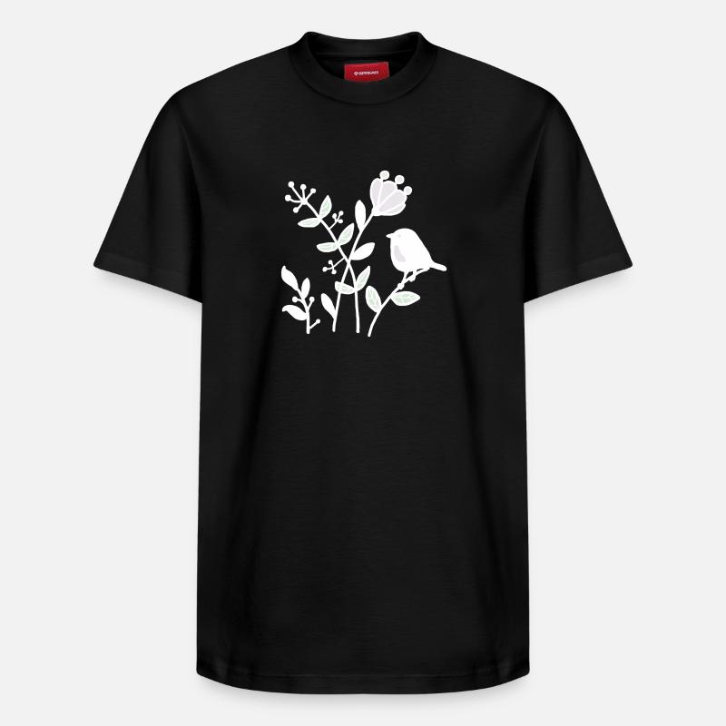 Natur_mit_Vogel_weiss - T-shirt unisexe décontracté en coton Supima – de SPREAD - noir