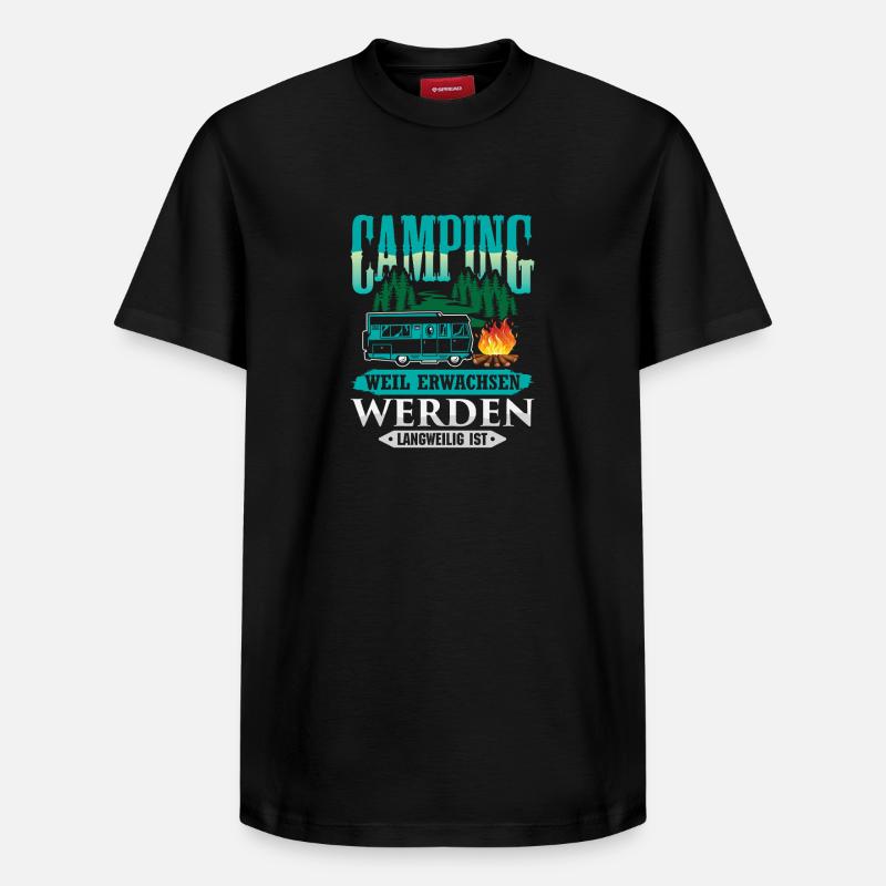Camper Camping Caravane Dicton - T-shirt unisexe décontracté en coton Supima – de SPREAD - noir