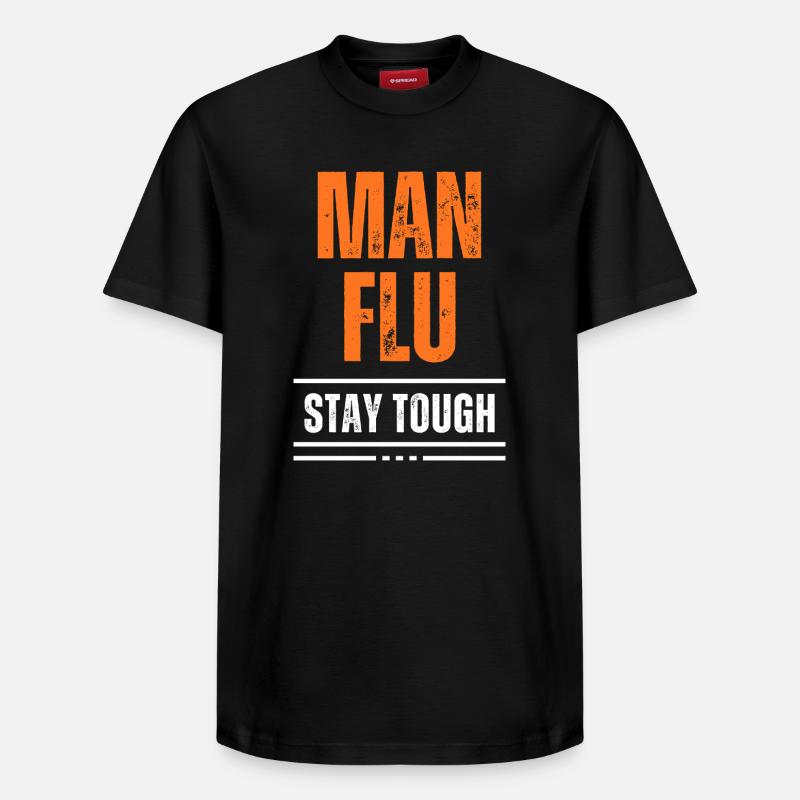 Bold Man Grippe Stay Tough Statement - Relaxed Unisex Supima Cotton T-Shirt – von SPREAD - Schwarz