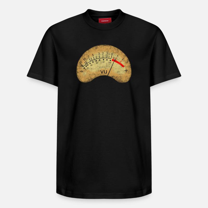 VU-mètre analogique - T-shirt unisexe décontracté en coton Supima – de SPREAD - noir