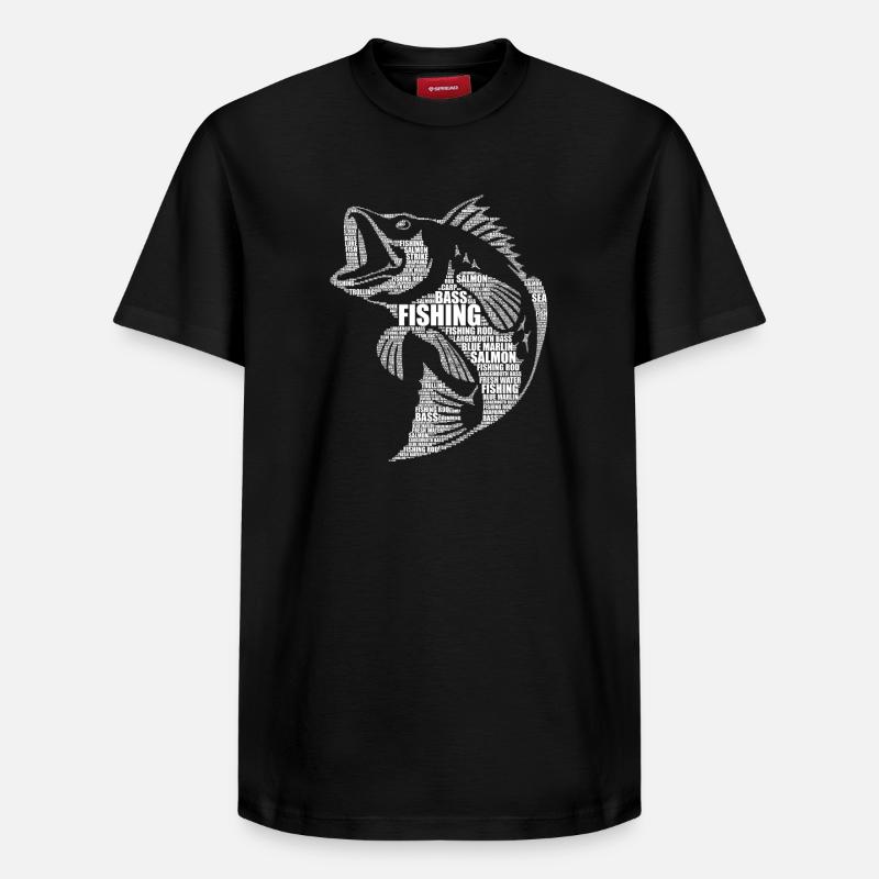 Mot Pêche Art Cadeau Design - T-shirt unisexe décontracté en coton Supima – de SPREAD - noir