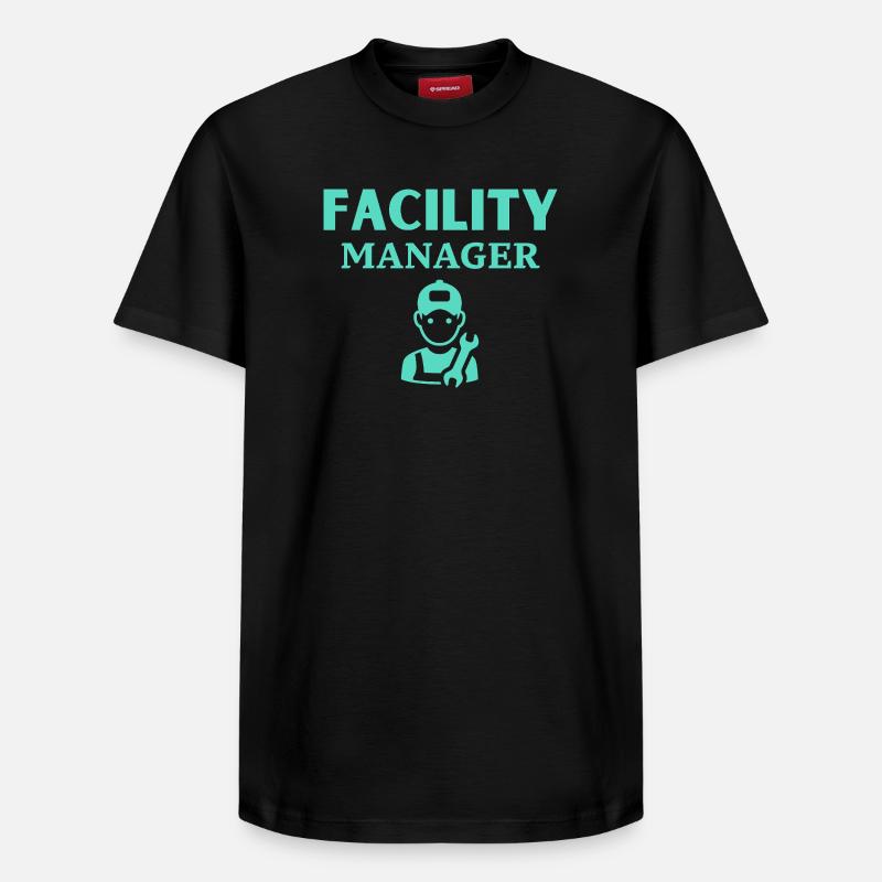 Gestionnaire d’installations - T-shirt unisexe décontracté en coton Supima – de SPREAD - noir