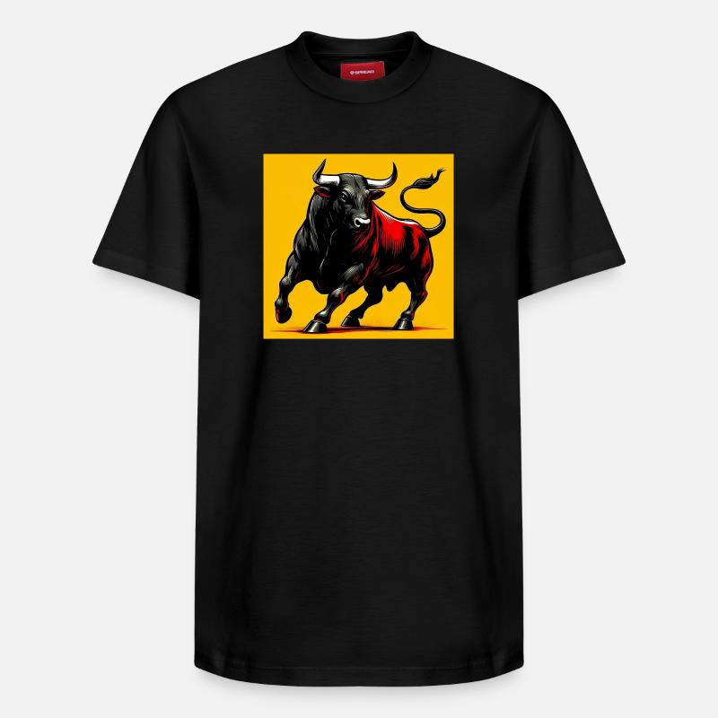 taureau - T-shirt unisexe décontracté en coton Supima – de SPREAD - noir