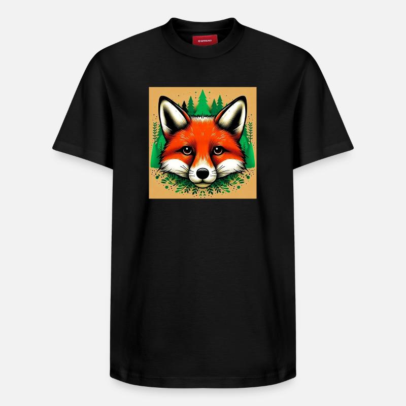 Renard - T-shirt unisexe décontracté en coton Supima – de SPREAD - noir