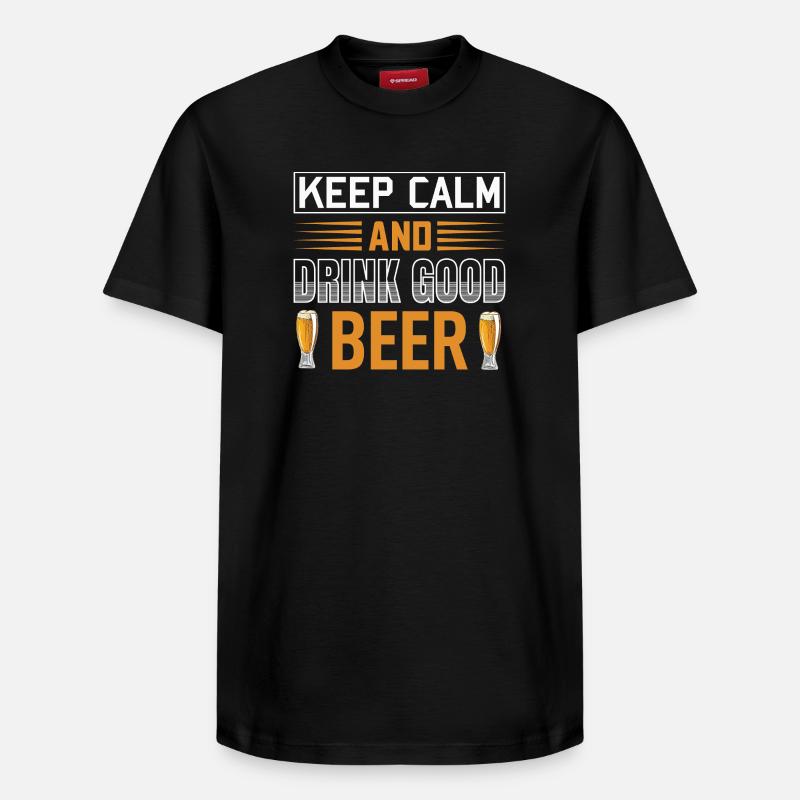 Keep calm drink beer - Relaxed Unisex Supima Cotton T-Shirt – von SPREAD - Schwarz