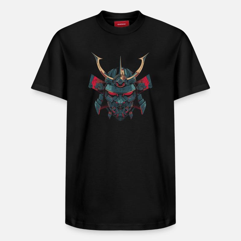 Mech-Samurai - Relaxed Unisex Supima Cotton T-Shirt – von SPREAD - Schwarz
