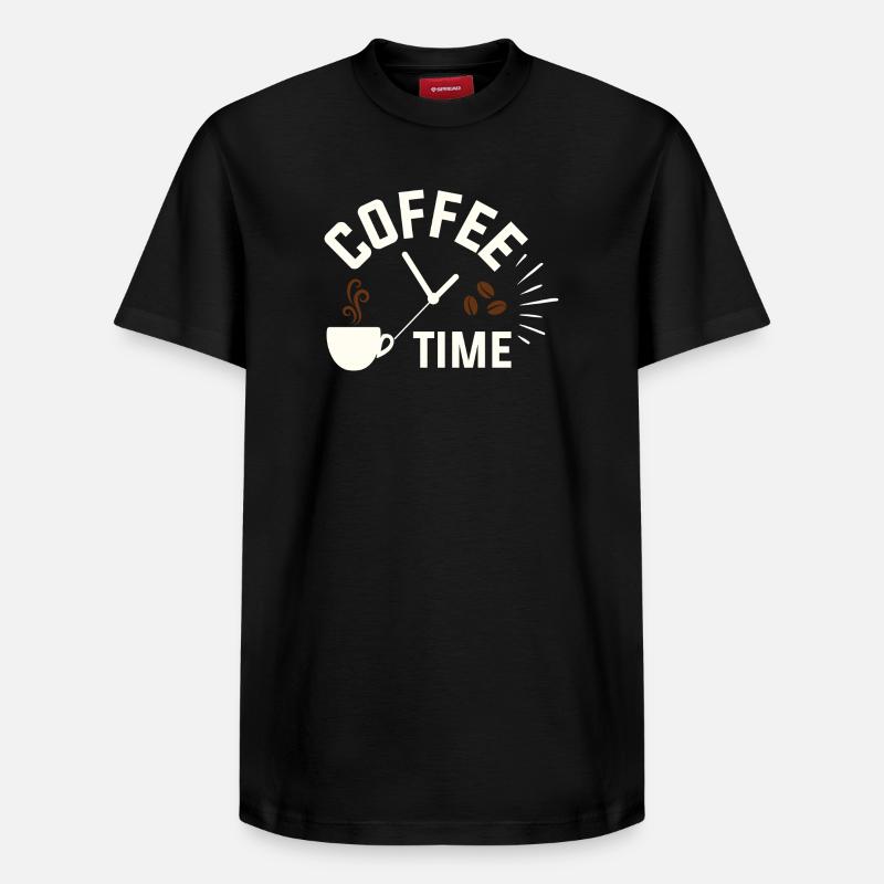 L’heure du café - T-shirt unisexe décontracté en coton Supima – de SPREAD - noir