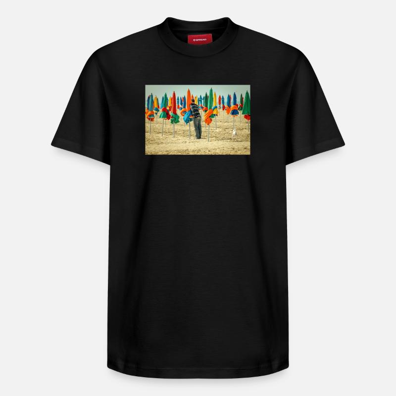 Sur la plage - T-shirt unisexe décontracté en coton Supima – de SPREAD - noir