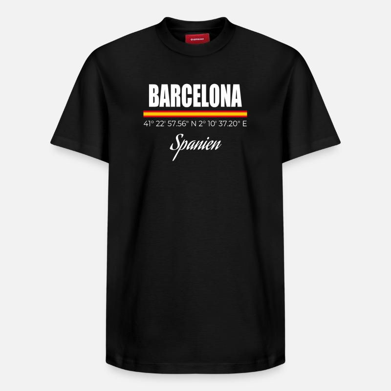 Barcelone - T-shirt unisexe décontracté en coton Supima – de SPREAD - noir