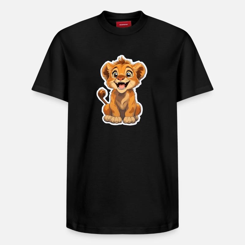 Löwe - Relaxed Unisex Supima Cotton T-Shirt – von SPREAD - Schwarz