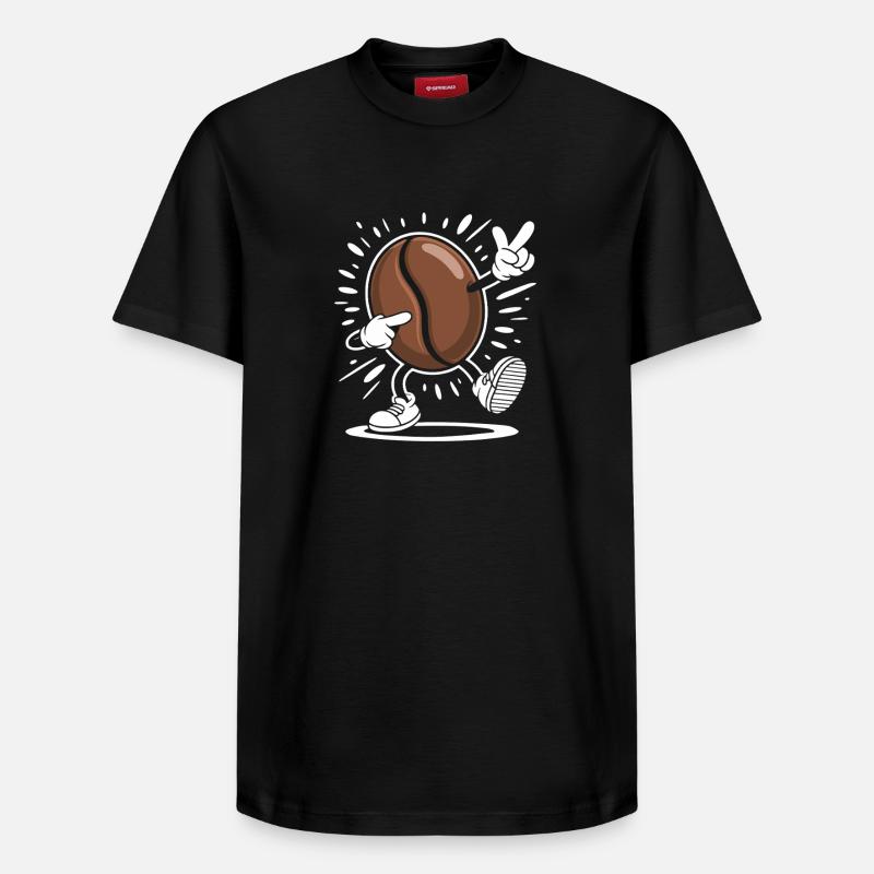 Caffeine Coffee Bean Comic Coffee - Relaxed Unisex Supima Cotton T-Shirt – von SPREAD - Schwarz