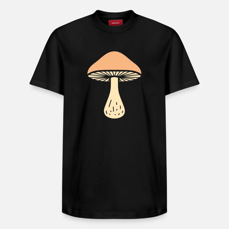 Champignon Illustration Naturelle - T-shirt unisexe décontracté en coton Supima – de SPREAD - noir