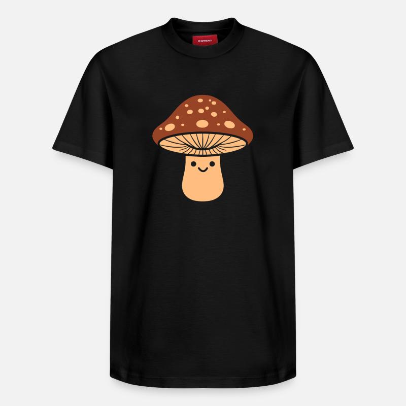 Champignon Sourire Doux - T-shirt unisexe décontracté en coton Supima – de SPREAD - noir