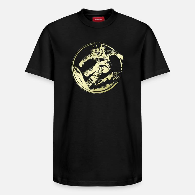 Snowboarder Silhouette - T-shirt unisexe décontracté en coton Supima – de SPREAD - noir