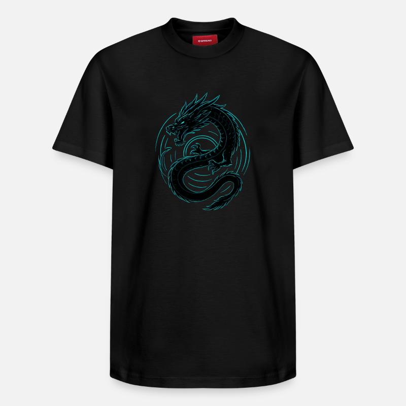 Dragon néon - T-shirt unisexe décontracté en coton Supima – de SPREAD - noir