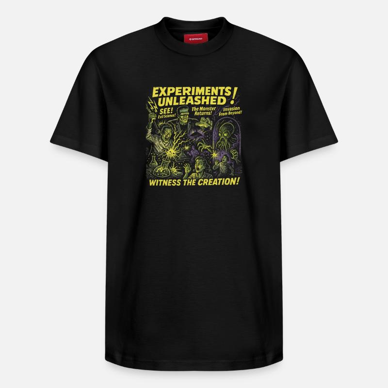 Experiments Unleashed Lab Filmplakat Halloween - Relaxed Unisex Supima Cotton T-Shirt – von SPREAD - Schwarz
