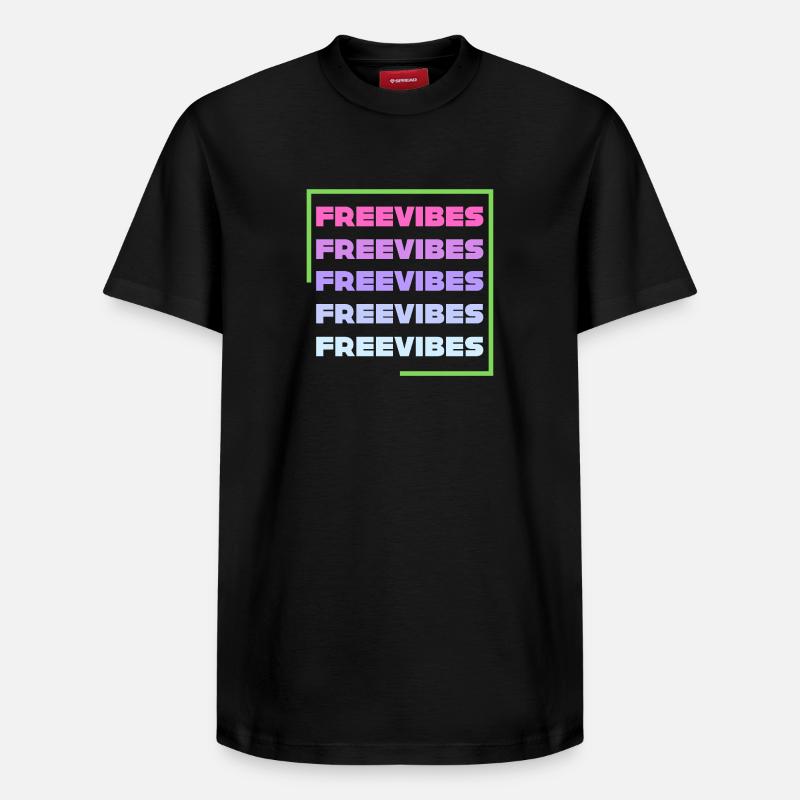 Vibrations gratuites - T-shirt unisexe décontracté en coton Supima – de SPREAD - noir