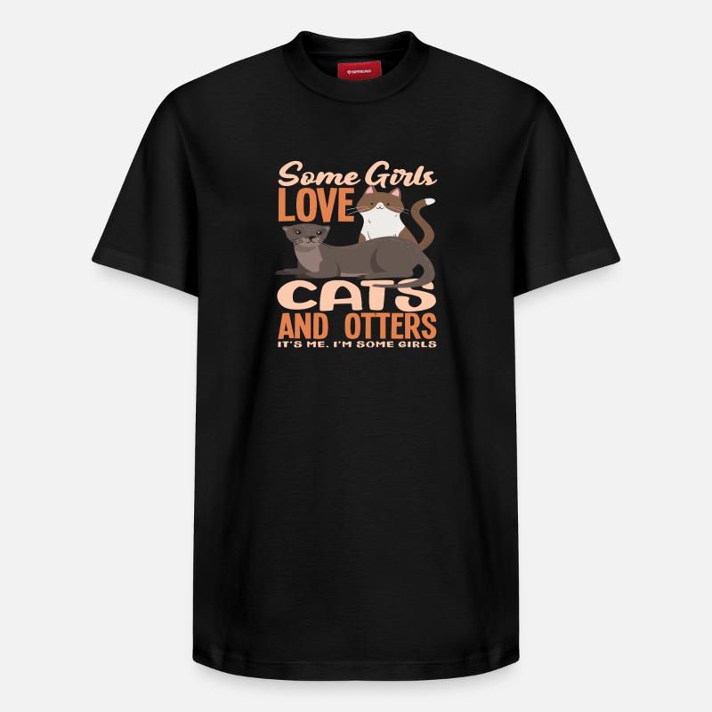 Chats loutre de mer - T-shirt unisexe décontracté en coton Supima – de SPREAD - noir