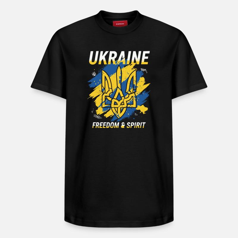 Ukraine Liberté Cimier Art - T-shirt unisexe décontracté en coton Supima – de SPREAD - noir