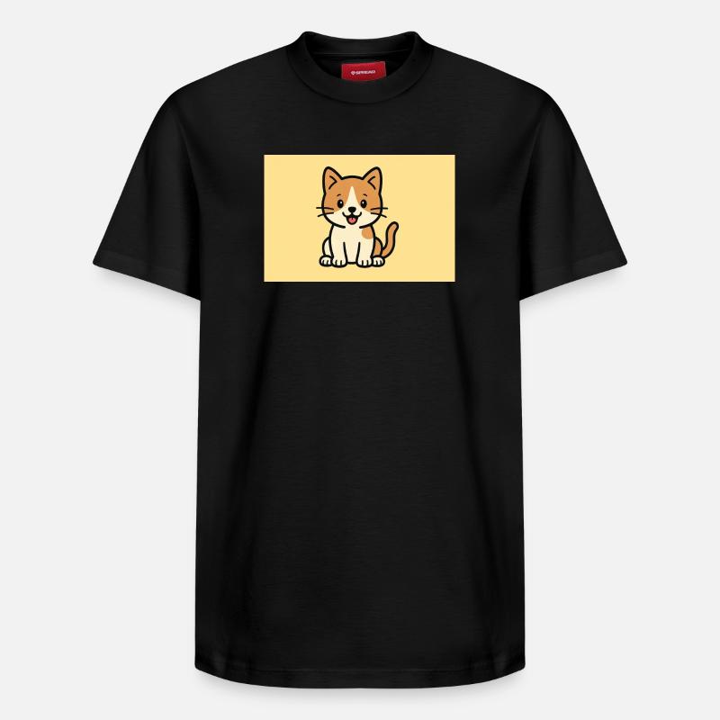 Chat - T-shirt unisexe décontracté en coton Supima – de SPREAD - noir