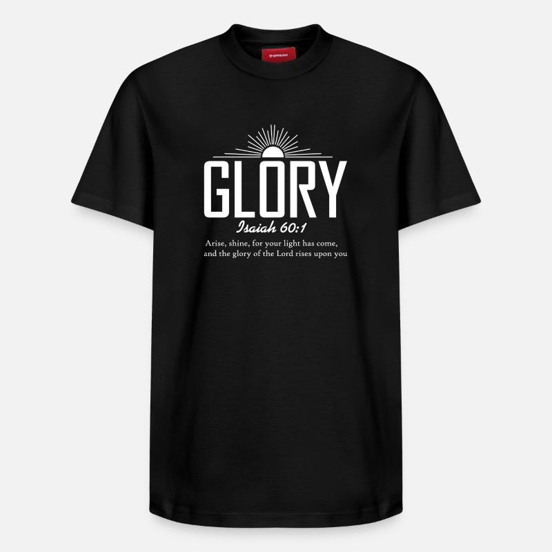 Versets bibliques de Gloire Sunrise - T-shirt unisexe décontracté en coton Supima – de SPREAD - noir
