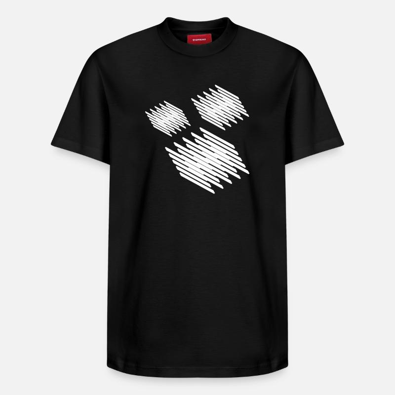 Conception de carrés géométriques - T-shirt unisexe décontracté en coton Supima – de SPREAD - noir