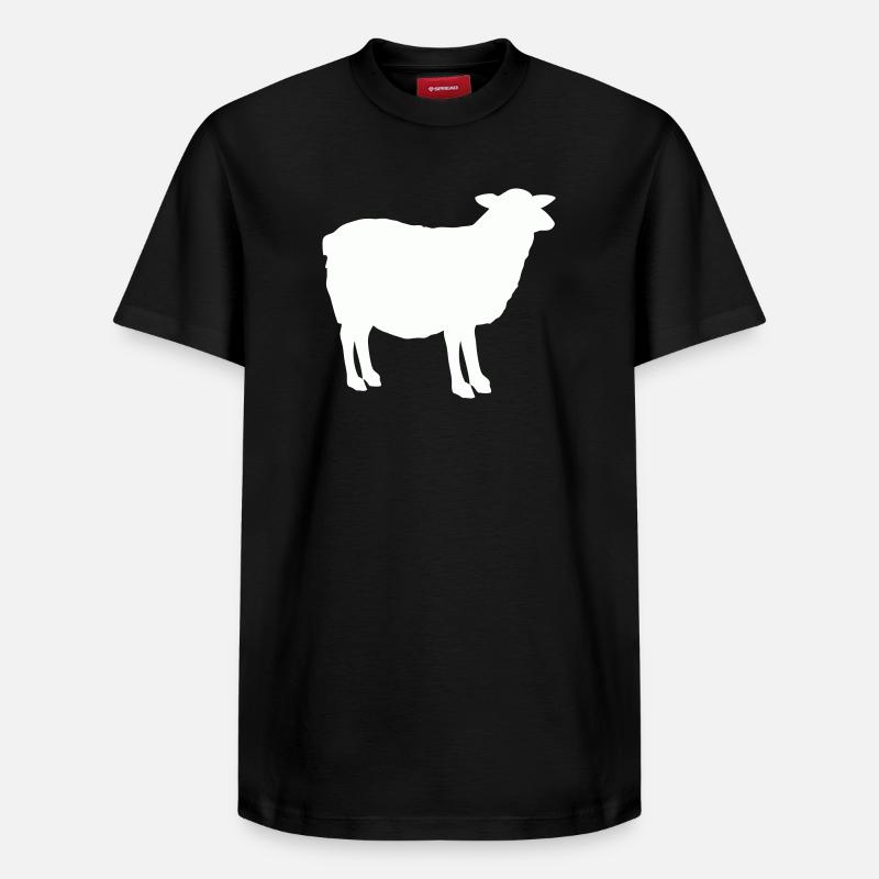 Schaf Silhouette - Relaxed Unisex Supima Cotton T-Shirt – von SPREAD - Schwarz