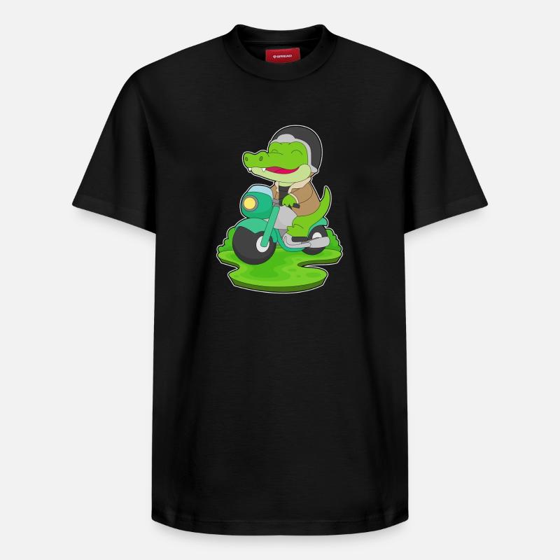 Moto crocodile - T-shirt unisexe décontracté en coton Supima – de SPREAD - noir