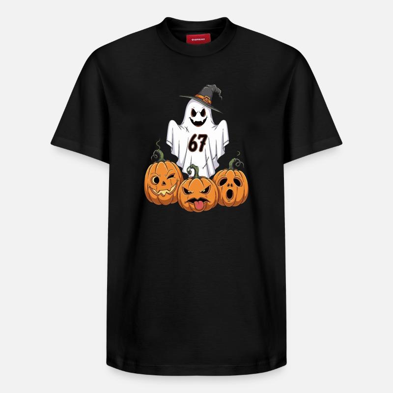 Ghost 67 Citrouilles d’Halloween - T-shirt unisexe décontracté en coton Supima – de SPREAD - noir