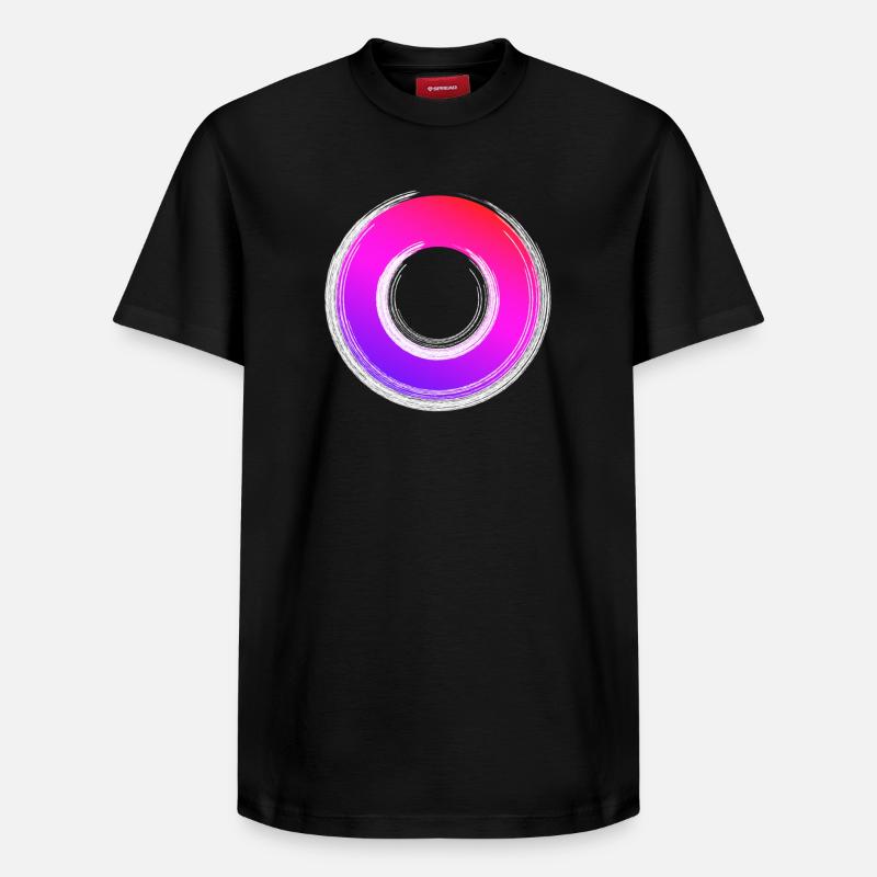 Gradient Ring Glanz - Relaxed Unisex Supima Cotton T-Shirt – von SPREAD - Schwarz