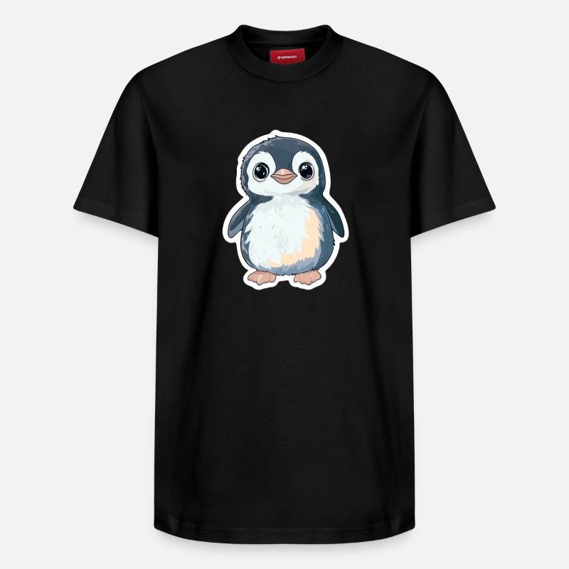 Pinguin - Relaxed Unisex Supima Cotton T-Shirt – von SPREAD - Schwarz