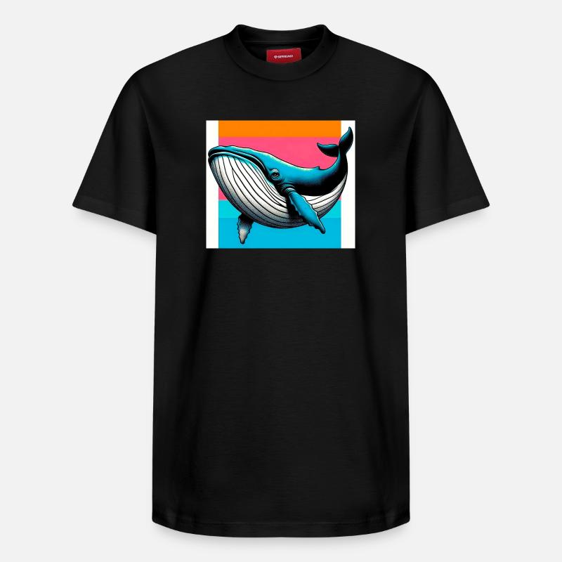baleine - T-shirt unisexe décontracté en coton Supima – de SPREAD - noir